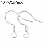 Confezione da 10 ganci per orecchini in argento sterling S925, semilavorati, ideali per la creazione di gioielli fai da te., Hooks, Bead Spring Large Hooks