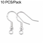 Confezione da 10 ganci per orecchini in argento sterling S925, semilavorati, ideali per la creazione di gioielli fai da te., Hooks, Bead Spring Large Hooks