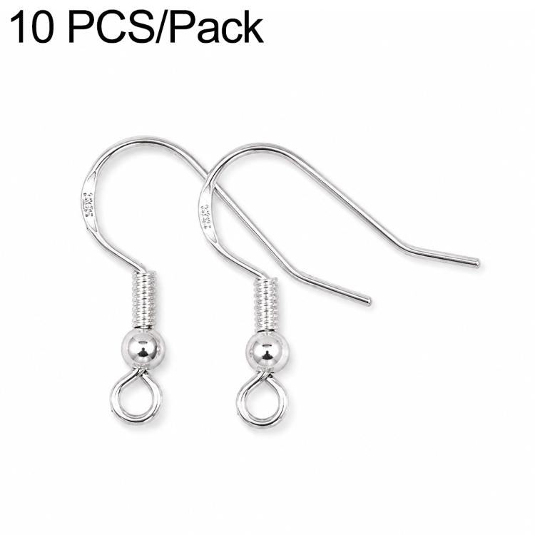 Confezione da 10 ganci per orecchini in argento sterling S925, semilavorati, ideali per la creazione di gioielli fai da te., Hooks, Bead Spring Large Hooks