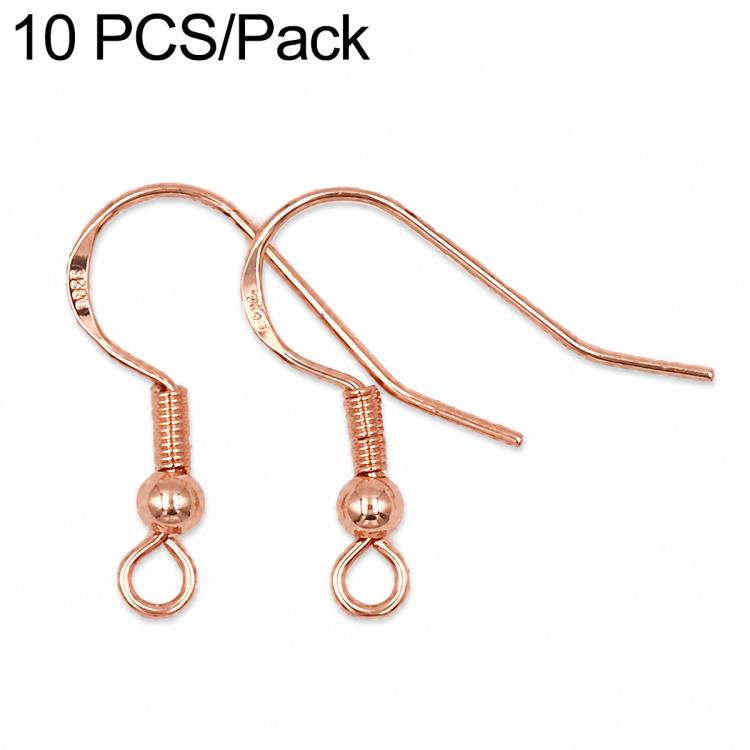 Confezione da 10 ganci per orecchini in argento sterling S925, semilavorati, ideali per la creazione di gioielli fai da te., Hooks, Bead Spring Large Hooks