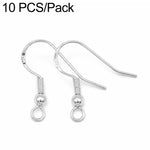 Confezione da 10 ganci per orecchini in argento sterling S925, semilavorati, ideali per la creazione di gioielli fai da te., Hooks, Bead Spring Large Hooks