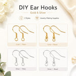 Confezione da 10 ganci per orecchini in argento sterling S925, semilavorati, ideali per la creazione di gioielli fai da te., Hooks, Bead Spring Large Hooks