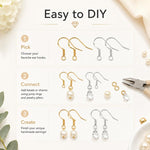 Confezione da 10 ganci per orecchini in argento sterling S925, semilavorati, ideali per la creazione di gioielli fai da te., Hooks, Bead Spring Large Hooks