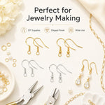 Confezione da 10 ganci per orecchini in argento sterling S925, semilavorati, ideali per la creazione di gioielli fai da te., Hooks, Bead Spring Large Hooks