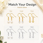 Confezione da 10 ganci per orecchini in argento sterling S925, semilavorati, ideali per la creazione di gioielli fai da te., Hooks, Bead Spring Large Hooks