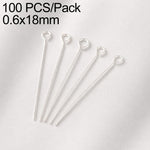 Confezione da 100 perni in ottone placcato oro con testa a sfera per la creazione di orecchini e gioielli fai da te., 0.6x16mm, 0.6x18mm