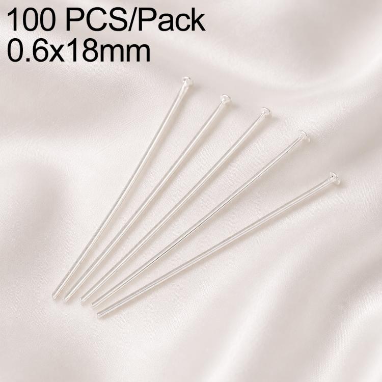 Confezione da 100 perni in ottone placcato oro con testa a sfera per la creazione di orecchini e gioielli fai da te., 0.6x16mm, 0.6x18mm
