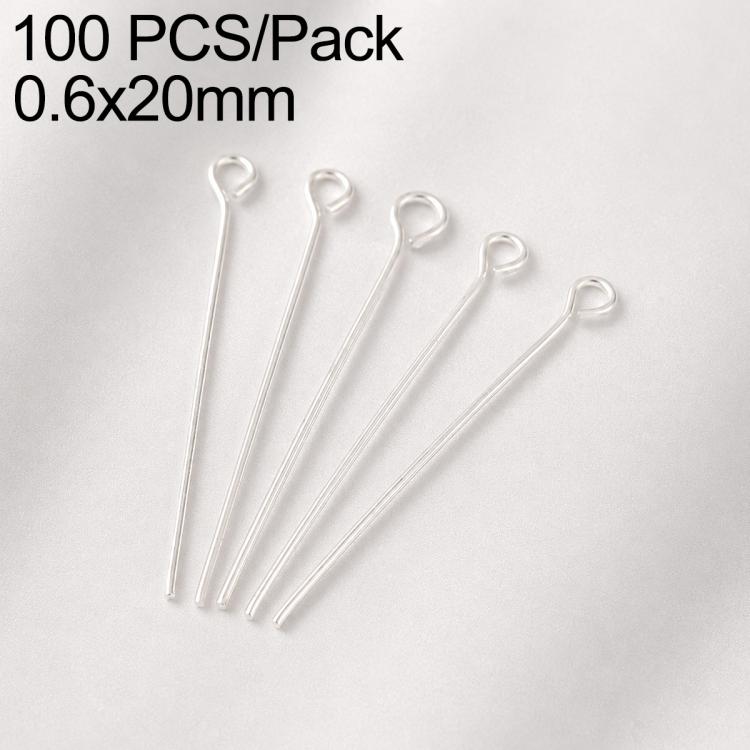 Confezione da 100 perni in ottone placcato oro con testa a sfera per la creazione di orecchini e gioielli fai da te., 0.6x20mm, 0.6x24mm