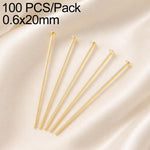 Confezione da 100 perni in ottone placcato oro con testa a sfera per la creazione di orecchini e gioielli fai da te., 0.6x20mm, 0.6x24mm