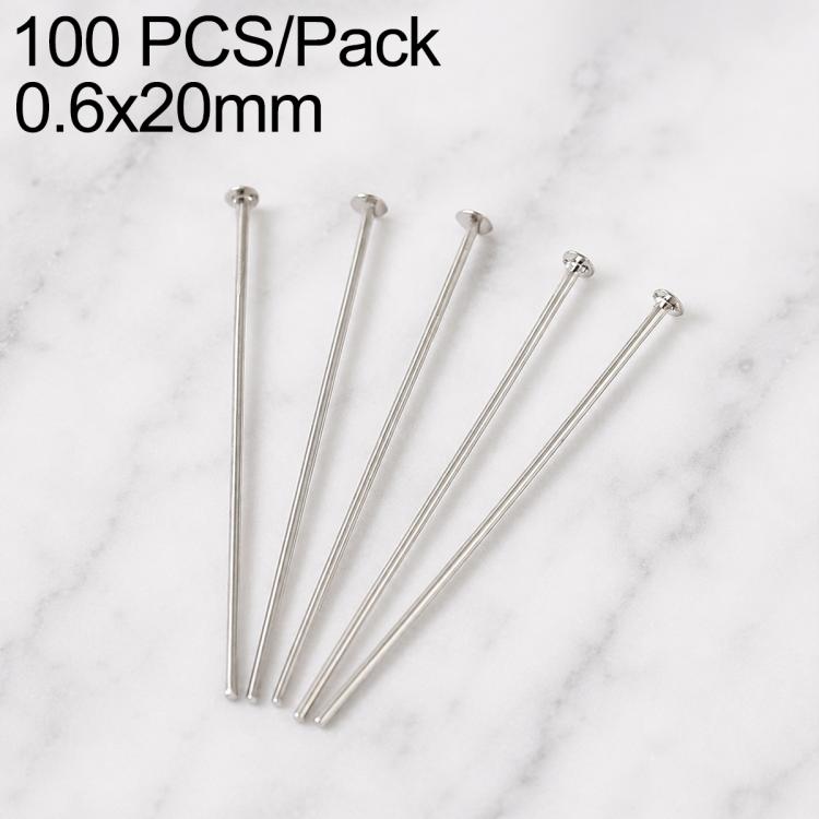 Confezione da 100 perni in ottone placcato oro con testa a sfera per la creazione di orecchini e gioielli fai da te., 0.6x20mm, 0.6x24mm