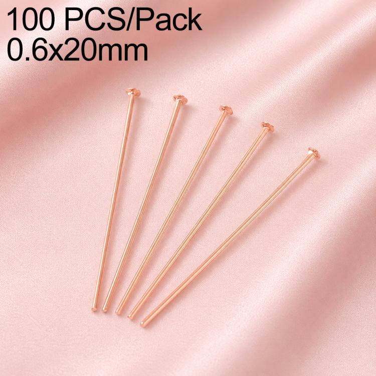 Confezione da 100 perni in ottone placcato oro con testa a sfera per la creazione di orecchini e gioielli fai da te., 0.6x20mm, 0.6x24mm