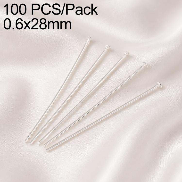 Confezione da 100 perni in ottone placcato oro con testa a sfera per la creazione di orecchini e gioielli fai da te., 0.6x28mm, 0.6x30mm