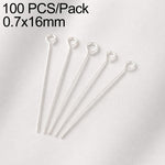 Confezione da 100 perni in ottone placcato oro con testa a sfera per la creazione di orecchini e gioielli fai da te., 0.7x16mm, 0.7x18mm