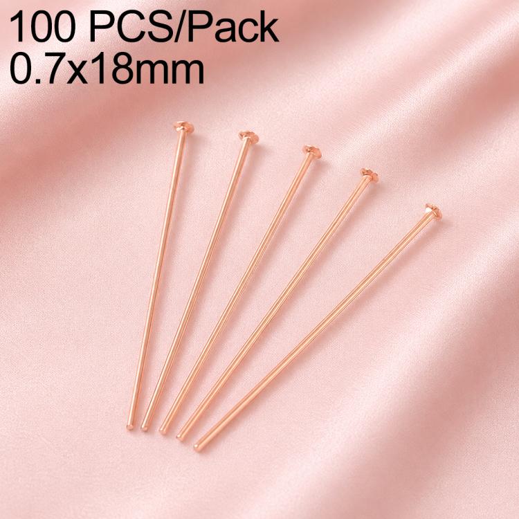 Confezione da 100 perni in ottone placcato oro con testa a sfera per la creazione di orecchini e gioielli fai da te., 0.7x16mm, 0.7x18mm