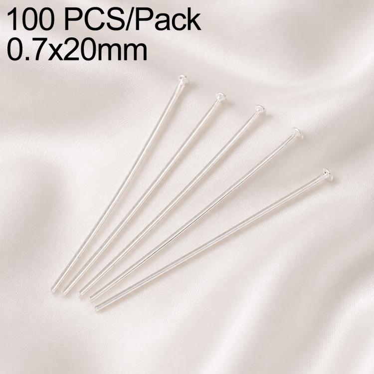 Confezione da 100 perni in ottone placcato oro con testa a sfera per la creazione di orecchini e gioielli fai da te., 0.7x20mm, 0.7x24mm