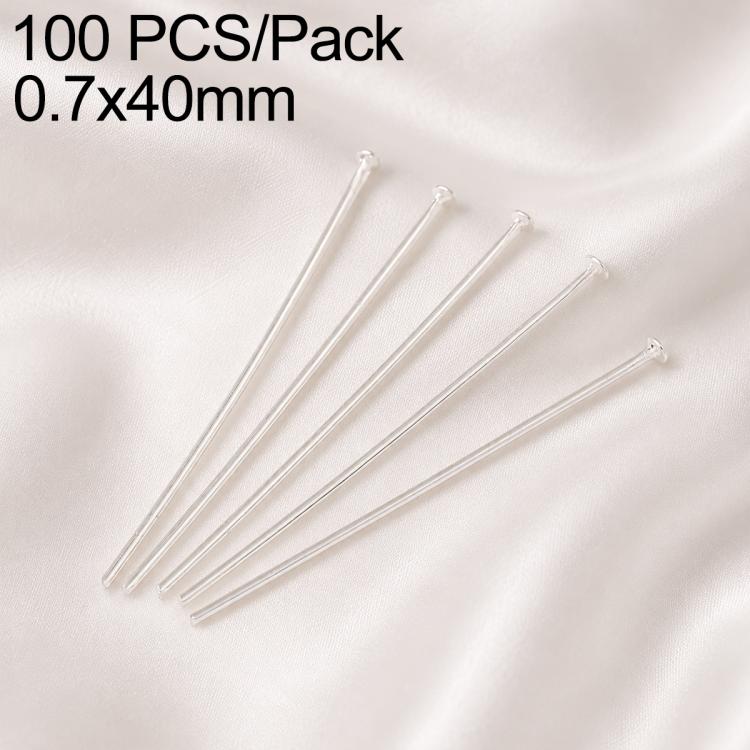 Confezione da 100 perni in ottone placcato oro con testa a sfera per la creazione di orecchini e gioielli fai da te., 0.7x40mm, 0.7x50mm