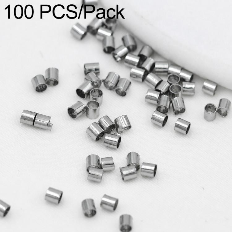 100 pezzi/confezione Tubo di posizionamento in rame Clip fissa Separatore piatto per perline per la creazione di gioielli fai da te, 1.5x1mm, 2x2mm