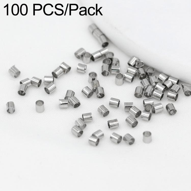 100 pezzi/confezione Tubo di posizionamento in rame Clip fissa Separatore piatto per perline per la creazione di gioielli fai da te, 1.5x1mm, 2x2mm