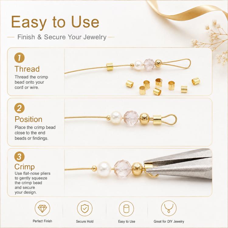 100 pezzi/confezione Tubo di posizionamento in rame Clip fissa Separatore piatto per perline per la creazione di gioielli fai da te, 1.5x1mm, 2x2mm