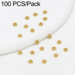 Confezione da 100 pezzi di copriperline a forma di fiocco di neve placcati in oro, distanziatori per la creazione di gioielli fai da te., Gear Snowflake 4mm, Gear Snowflake 5mm, Gear Snowflake 6mm