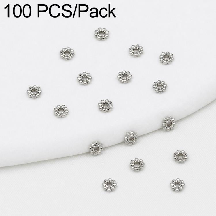 Confezione da 100 pezzi di copriperline a forma di fiocco di neve placcati in oro, distanziatori per la creazione di gioielli fai da te., Gear Snowflake 4mm, Gear Snowflake 5mm, Gear Snowflake 6mm