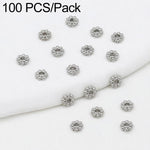 Confezione da 100 pezzi di copriperline a forma di fiocco di neve placcati in oro, distanziatori per la creazione di gioielli fai da te., Gear Snowflake 4mm, Gear Snowflake 5mm, Gear Snowflake 6mm