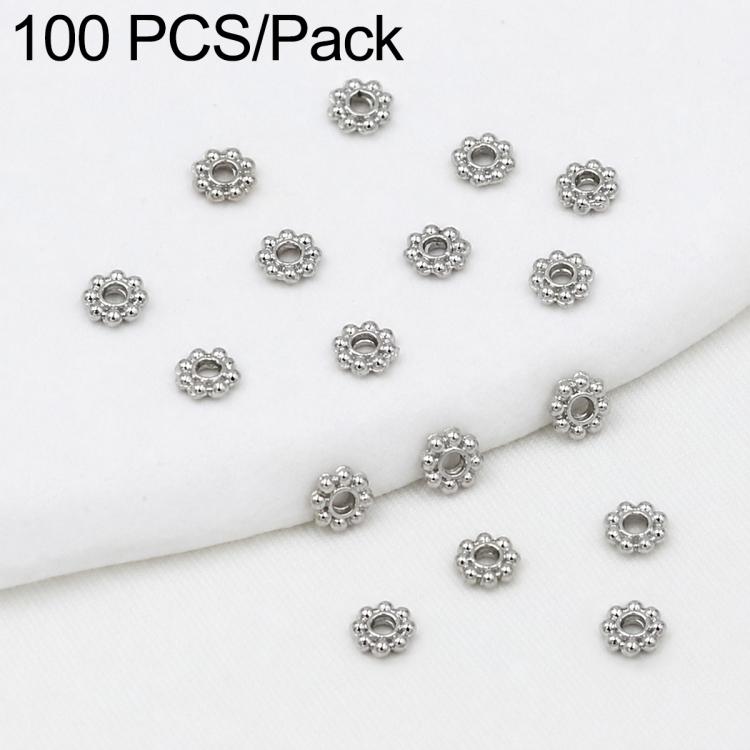 Confezione da 100 pezzi di copriperline a forma di fiocco di neve placcati in oro, distanziatori per la creazione di gioielli fai da te., Gear Snowflake 4mm, Gear Snowflake 5mm, Gear Snowflake 6mm