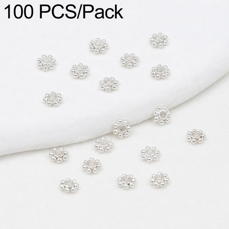 Confezione da 100 pezzi di copriperline a forma di fiocco di neve placcati in oro, distanziatori per la creazione di gioielli fai da te., Gear Snowflake 4mm, Gear Snowflake 5mm, Gear Snowflake 6mm