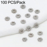 Confezione da 100 pezzi di copriperline a forma di fiocco di neve placcati in oro, distanziatori per la creazione di gioielli fai da te., Gear Snowflake 4mm, Gear Snowflake 5mm, Gear Snowflake 6mm