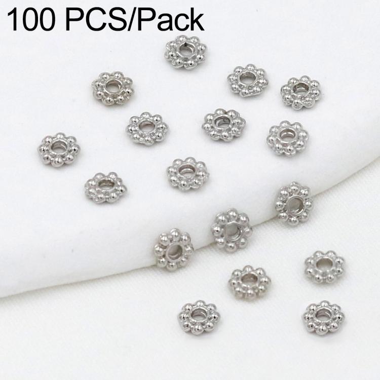 Confezione da 100 pezzi di copriperline a forma di fiocco di neve placcati in oro, distanziatori per la creazione di gioielli fai da te., Gear Snowflake 4mm, Gear Snowflake 5mm, Gear Snowflake 6mm