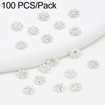 Confezione da 100 pezzi di copriperline a forma di fiocco di neve placcati in oro, distanziatori per la creazione di gioielli fai da te., Gear Snowflake 4mm, Gear Snowflake 5mm, Gear Snowflake 6mm