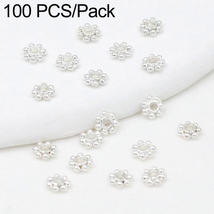 Confezione da 100 pezzi di copriperline a forma di fiocco di neve placcati in oro, distanziatori per la creazione di gioielli fai da te., Gear Snowflake 4mm, Gear Snowflake 5mm, Gear Snowflake 6mm