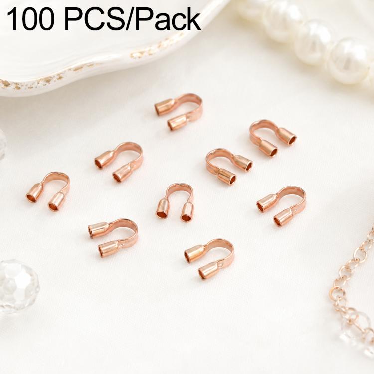 Confezione da 100 pezzi di chiusure a U in rame, chiusure a ferro di cavallo per braccialetti, ideali per la creazione di gioielli fai da te., 4x5mm, 5x6mm