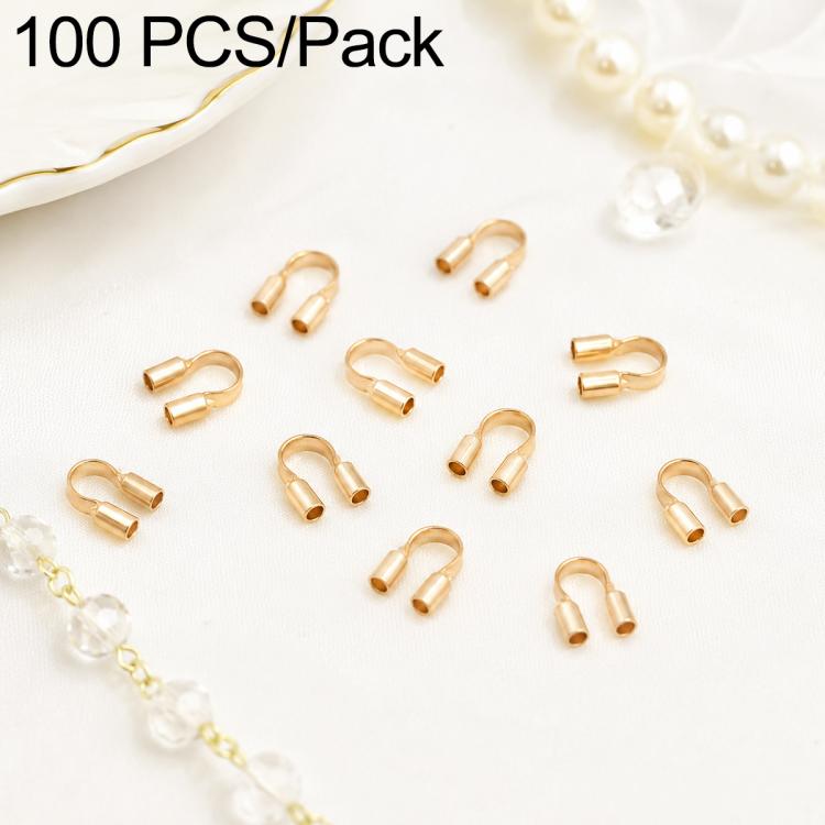 Confezione da 100 pezzi di chiusure a U in rame, chiusure a ferro di cavallo per braccialetti, ideali per la creazione di gioielli fai da te., 4x5mm, 5x6mm