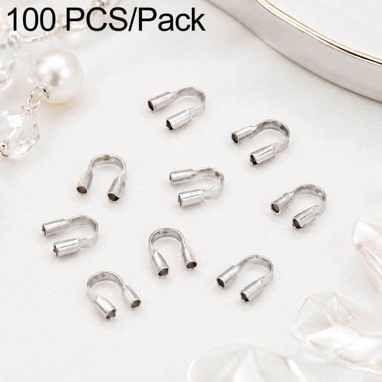 Confezione da 100 pezzi di chiusure a U in rame, chiusure a ferro di cavallo per braccialetti, ideali per la creazione di gioielli fai da te., 4x5mm, 5x6mm
