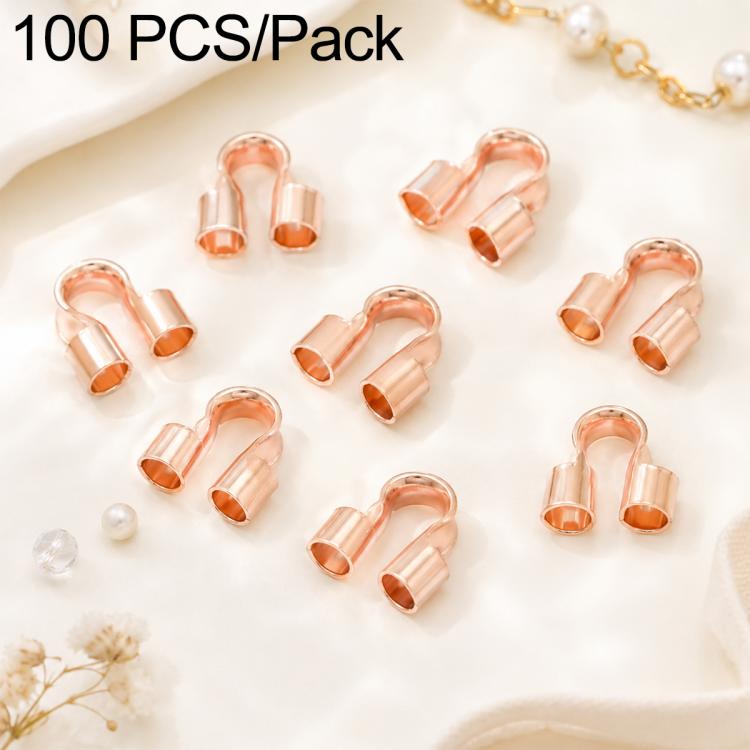 Confezione da 100 pezzi di chiusure a U in rame, chiusure a ferro di cavallo per braccialetti, ideali per la creazione di gioielli fai da te., 4x5mm, 5x6mm