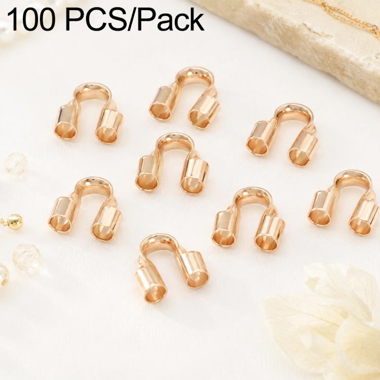 Confezione da 100 pezzi di chiusure a U in rame, chiusure a ferro di cavallo per braccialetti, ideali per la creazione di gioielli fai da te., 4x5mm, 5x6mm