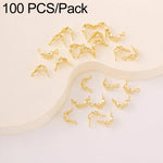Confezione da 100 pezzi di coprinodi a crimpare a doppio anello in rame, perline, cappucci e nappe per la creazione di gioielli fai da te., Dual-Loop Buckle 3.2mm, Dual-Loop Buckle 3.6mm, Dual-Loop Buckle 4mm