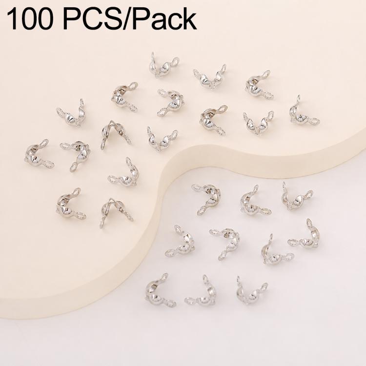 Confezione da 100 pezzi di coprinodi a crimpare a doppio anello in rame, perline, cappucci e nappe per la creazione di gioielli fai da te., Dual-Loop Buckle 3.2mm, Dual-Loop Buckle 3.6mm, Dual-Loop Buckle 4mm