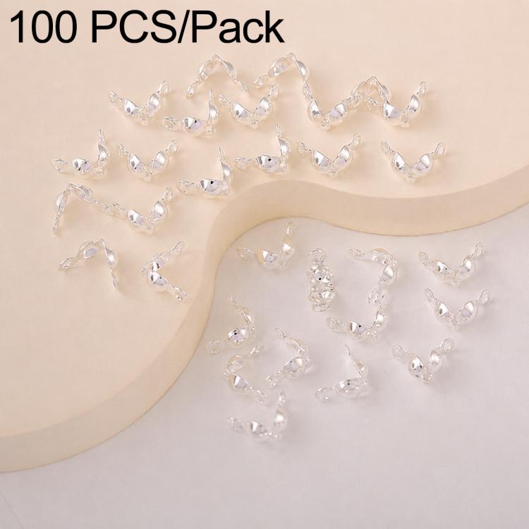 Confezione da 100 pezzi di coprinodi a crimpare a doppio anello in rame, perline, cappucci e nappe per la creazione di gioielli fai da te., Dual-Loop Buckle 3.2mm, Dual-Loop Buckle 3.6mm, Dual-Loop Buckle 4mm