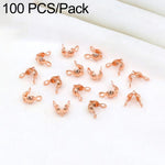 Confezione da 100 pezzi di coprinodi a crimpare a doppio anello in rame, perline, cappucci e nappe per la creazione di gioielli fai da te., Dual-Loop Buckle 3.2mm, Dual-Loop Buckle 3.6mm, Dual-Loop Buckle 4mm