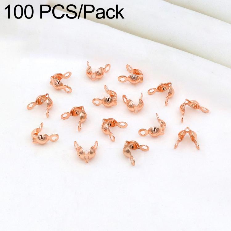 Confezione da 100 pezzi di coprinodi a crimpare a doppio anello in rame, perline, cappucci e nappe per la creazione di gioielli fai da te., Dual-Loop Buckle 3.2mm, Dual-Loop Buckle 3.6mm, Dual-Loop Buckle 4mm
