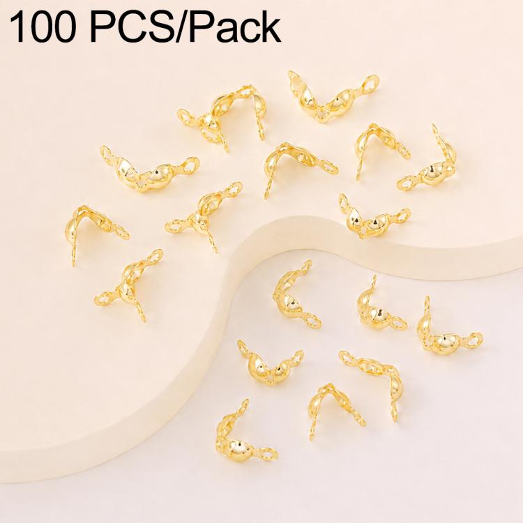 Confezione da 100 pezzi di coprinodi a crimpare a doppio anello in rame, perline, cappucci e nappe per la creazione di gioielli fai da te., Dual-Loop Buckle 3.2mm, Dual-Loop Buckle 3.6mm, Dual-Loop Buckle 4mm