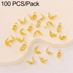 Confezione da 100 pezzi di coprinodi a crimpare a doppio anello in rame, perline, cappucci e nappe per la creazione di gioielli fai da te., Dual-Loop Buckle 3.2mm, Dual-Loop Buckle 3.6mm, Dual-Loop Buckle 4mm