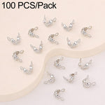 Confezione da 100 pezzi di coprinodi a crimpare a doppio anello in rame, perline, cappucci e nappe per la creazione di gioielli fai da te., Dual-Loop Buckle 3.2mm, Dual-Loop Buckle 3.6mm, Dual-Loop Buckle 4mm