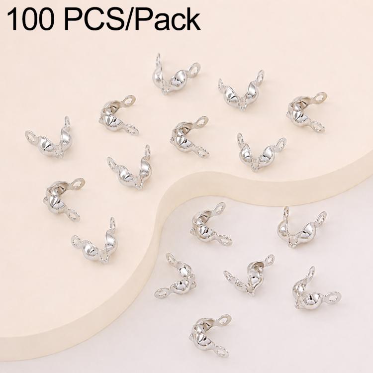 Confezione da 100 pezzi di coprinodi a crimpare a doppio anello in rame, perline, cappucci e nappe per la creazione di gioielli fai da te., Dual-Loop Buckle 3.2mm, Dual-Loop Buckle 3.6mm, Dual-Loop Buckle 4mm