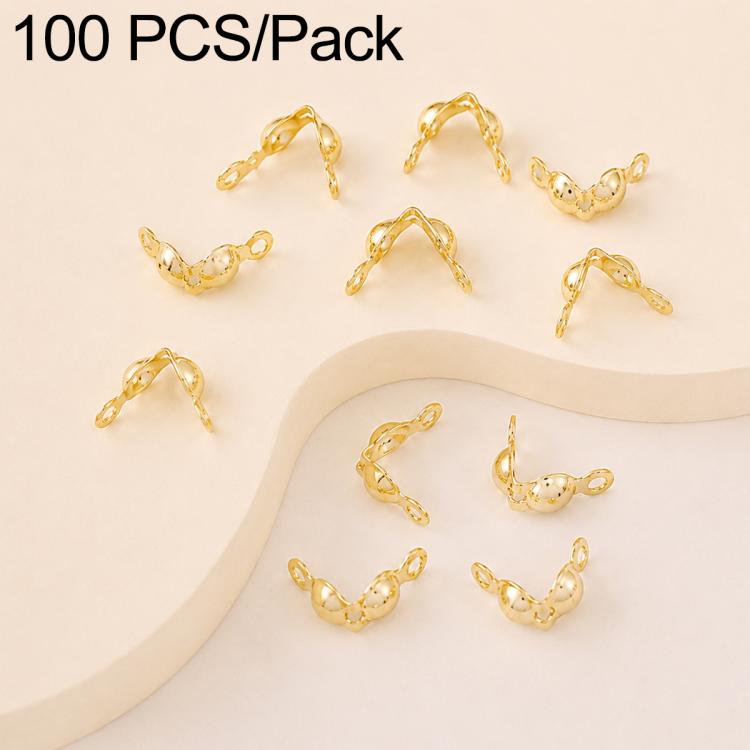 Confezione da 100 pezzi di coprinodi a crimpare a doppio anello in rame, perline, cappucci e nappe per la creazione di gioielli fai da te., Dual-Loop Buckle 3.2mm, Dual-Loop Buckle 3.6mm, Dual-Loop Buckle 4mm