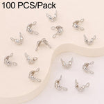 Confezione da 100 pezzi di coprinodi a crimpare a doppio anello in rame, perline, cappucci e nappe per la creazione di gioielli fai da te., Dual-Loop Buckle 3.2mm, Dual-Loop Buckle 3.6mm, Dual-Loop Buckle 4mm