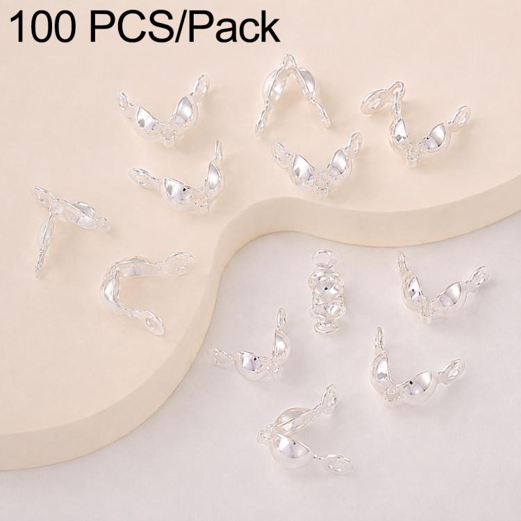 Confezione da 100 pezzi di coprinodi a crimpare a doppio anello in rame, perline, cappucci e nappe per la creazione di gioielli fai da te., Dual-Loop Buckle 3.2mm, Dual-Loop Buckle 3.6mm, Dual-Loop Buckle 4mm