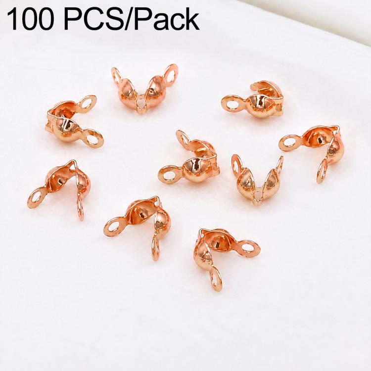 Confezione da 100 pezzi di coprinodi a crimpare a doppio anello in rame, perline, cappucci e nappe per la creazione di gioielli fai da te., Dual-Loop Buckle 3.2mm, Dual-Loop Buckle 3.6mm, Dual-Loop Buckle 4mm